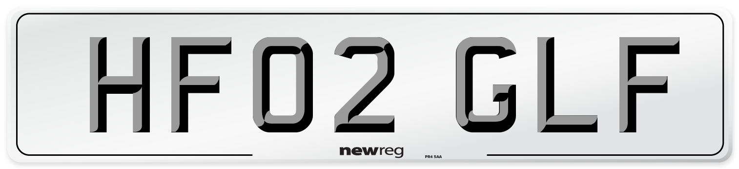 HF02 GLF Number Plate from New Reg